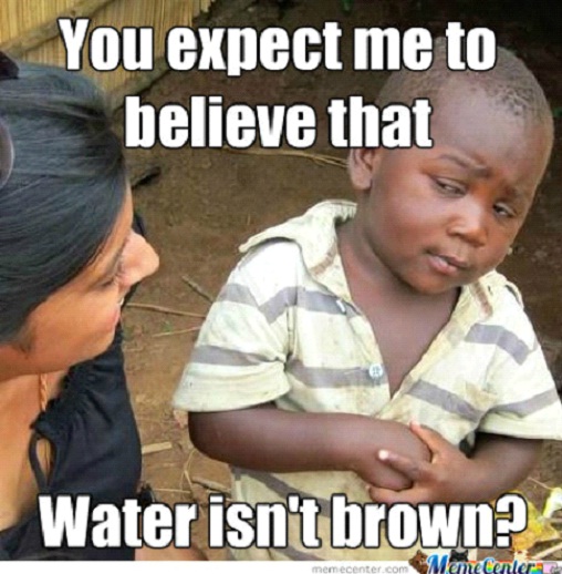 On Water Being Brown -12 Best Skeptical Third World Kid Memes Ever 