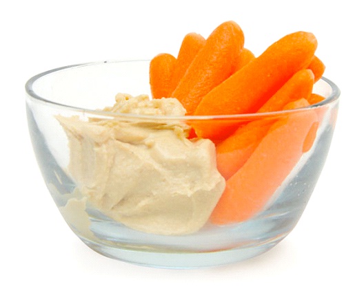 10 Baby Carrots With 2 Tablespoons Hummus-Best 100 Calorie Snacks You Must Eat