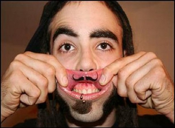 Mustachio-15 Worst Lip Tattoos Ever