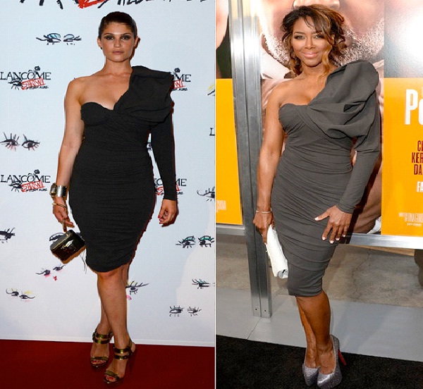 Gemma Arterton or Kenya Moore-Celebrities Who Wore The Same Dress At The Same Time Unknowingly