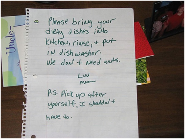 Pick Up After Yourself-Absolutely Hilarious Parental Notes