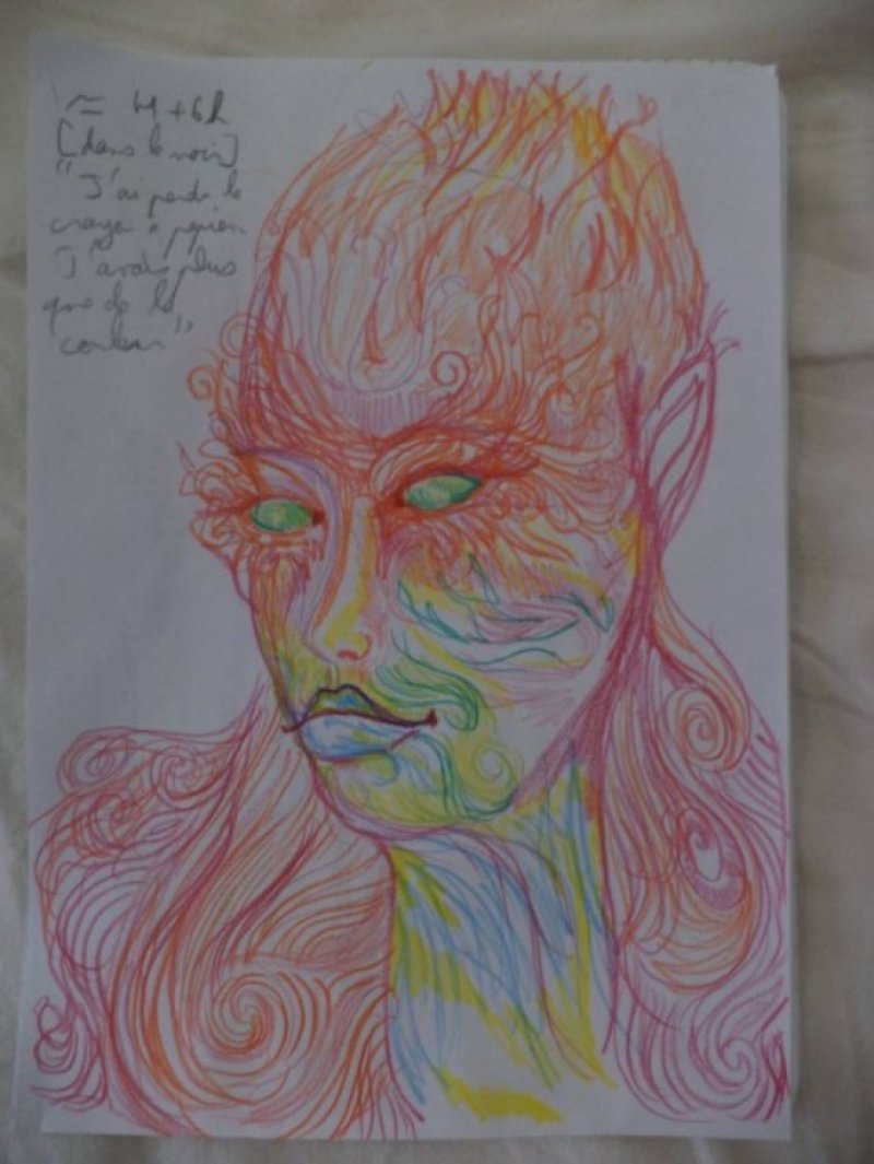 After 6 Hours-A Woman Draws Her Self Portraits During Her First Acid Trip