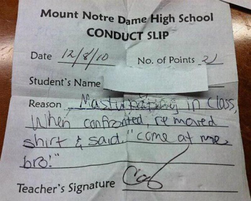 A Step Too Far-12 Funniest Detention Slips Ever