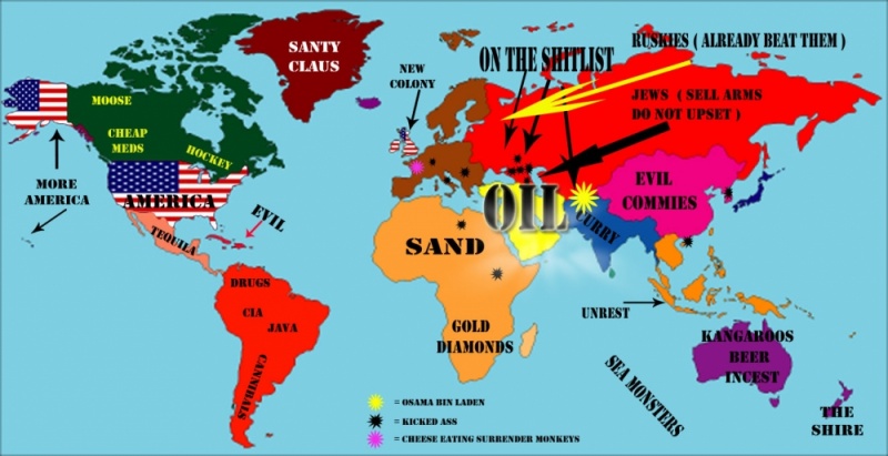 America's View Of The World-12 Funny Maps You Won't See In School