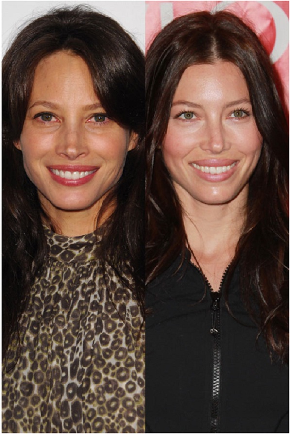 Christy Turlington & Jessica Biel-15 Surprising Celebrity Lookalikes That You Haven't Noticed 