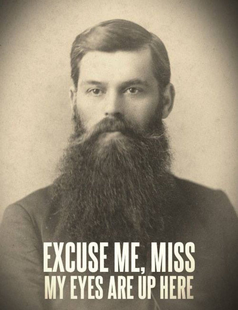 Excuse Me, Miss, My Eyes Are Up Here!-12 Funny Beard Memes That Will Make You Lol
