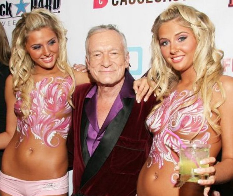 Hugh Hefner With Twins