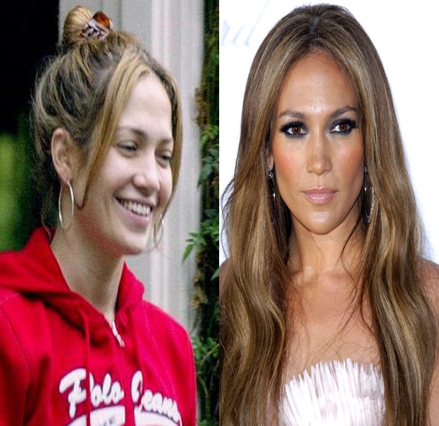 Jennifer Lopez-15 Celebrities With And Without Makeup