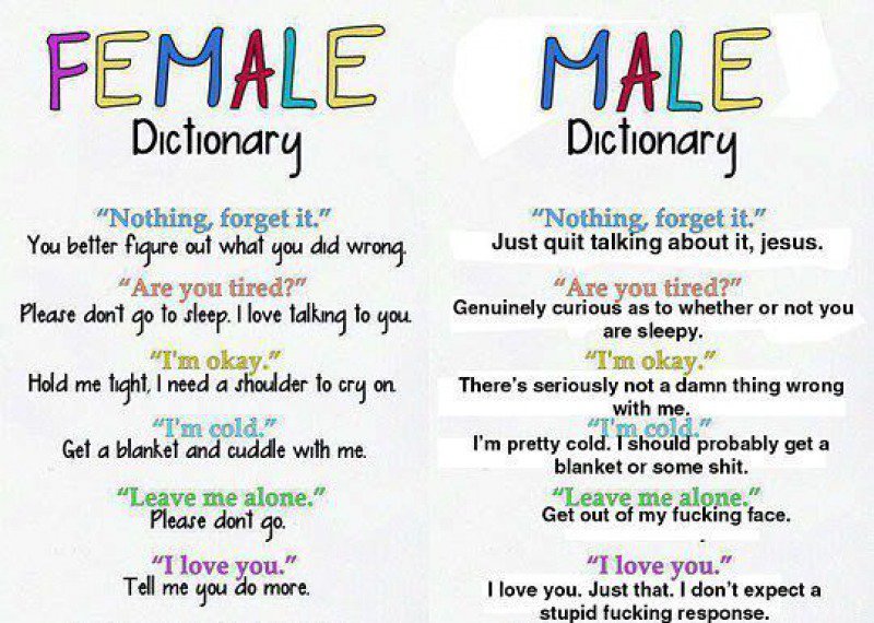 Male Vs. Female Dictionary -15 Hilarious Differences Between Men And Women