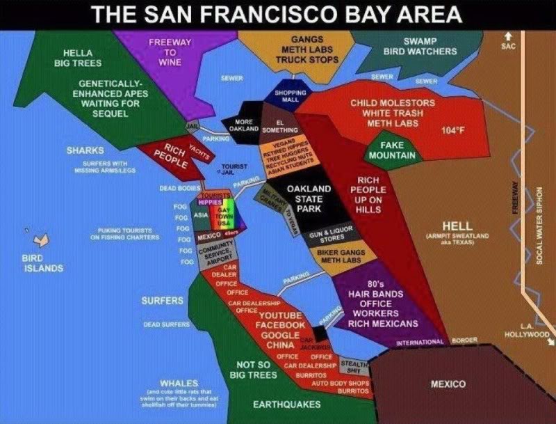 San Francisco Bay-12 Funny Maps You Won't See In School