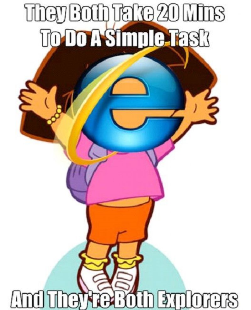 Slow As Dora The Explorer 12 Funniest Internet Explorer Memes Ever via m.ba...