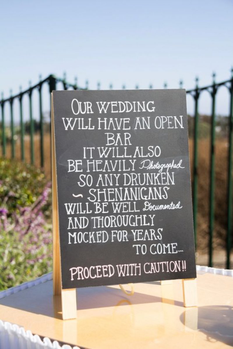 The Bride's Warning12 Funniest Wedding Signs Ever Seen