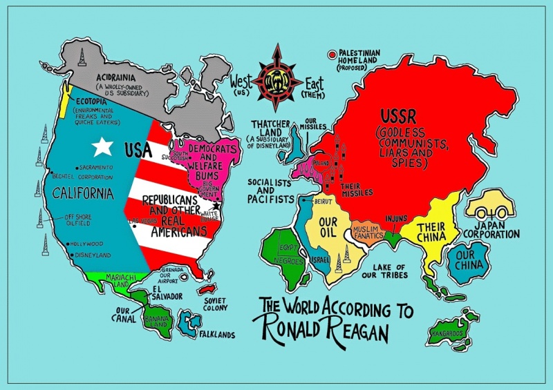 The World According To Ronald Reagan-12 Funny Maps You Won't See In School