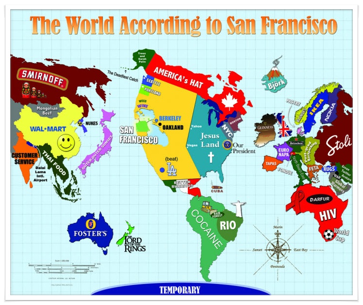 The World According To San Francisco-12 Funny Maps You Won't See In School