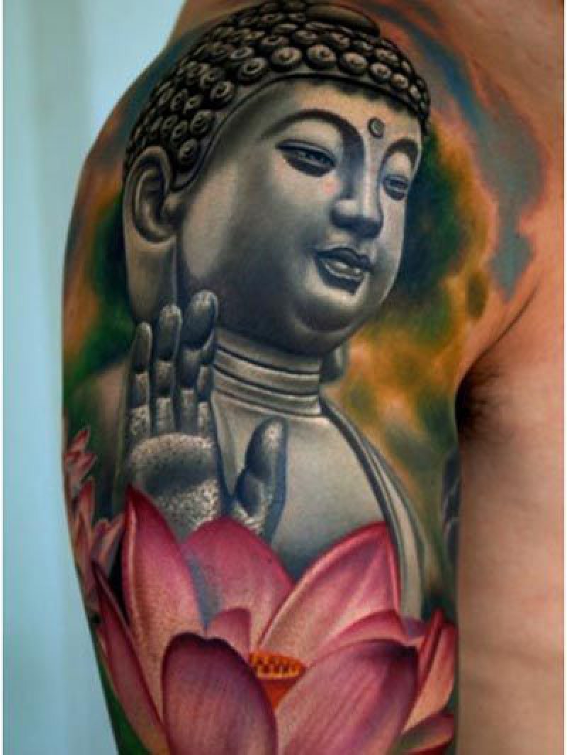 This 3D Buddha Tattoo-12 Amazing Buddha Tattoos That Will Make You Say I Want One