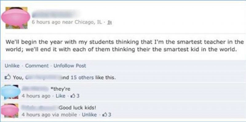 This Facebook Grammar Fail-15 Teachers And Their Epic Facebook Fails