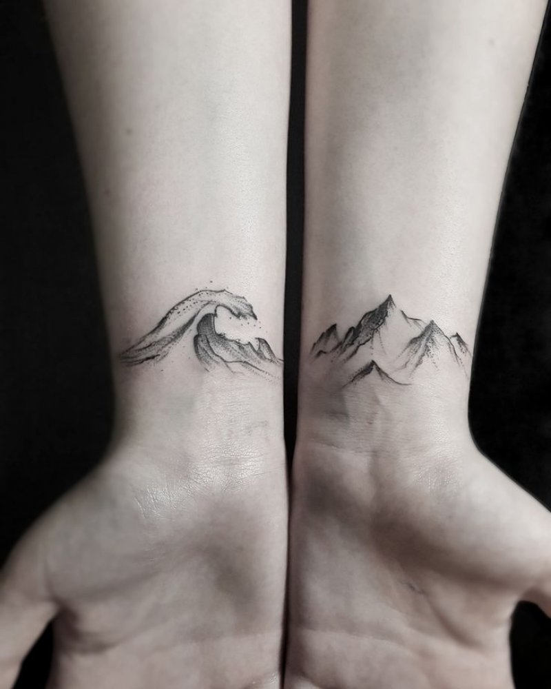 This Tides And Mountains Wrist Tattoo!-12 Impressive And Inspiring Mountain Tattoos