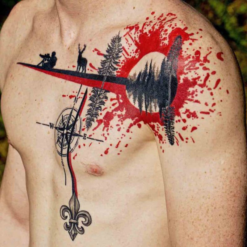 This Trash Polka Tattoo On Chest-12 Trash Polka Tattoos You Need To See If You Are Planning To Get One