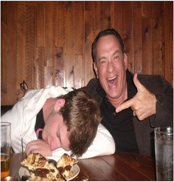 Tom Hanks and Some Random Guy-Top Hilarious Celebrity Photobombs
