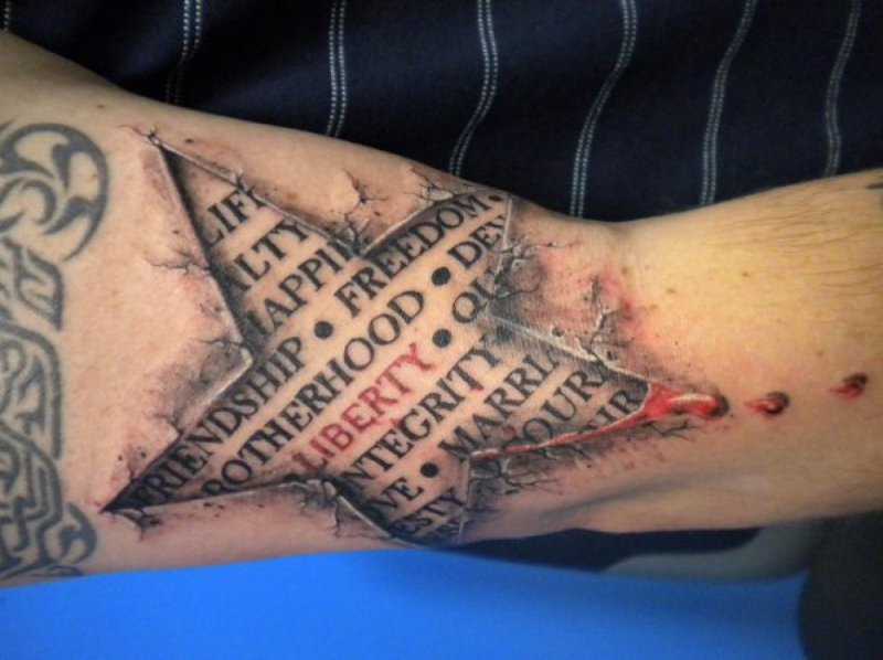 Words 3D Tattoo-15 Fantastic Three Dimensional Tattoos That Will Blow Your Mind