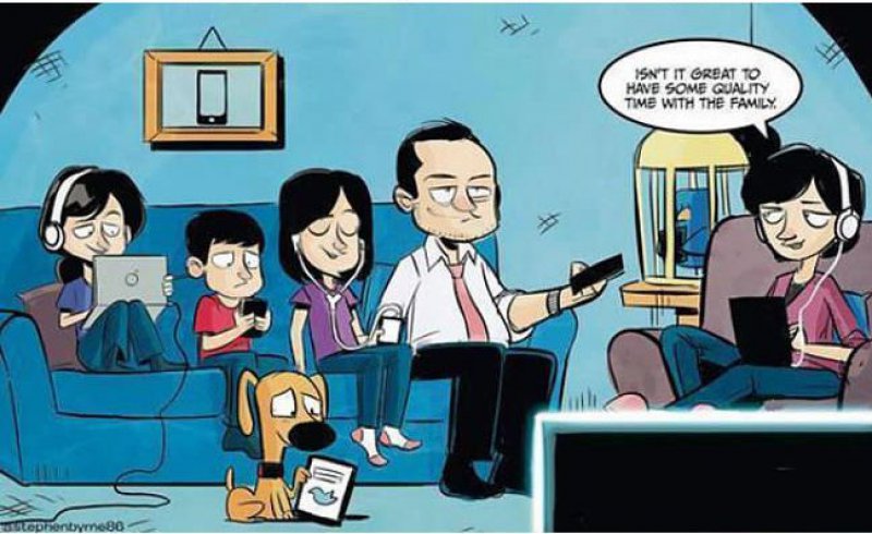 The Modern Day Family-15 Comics That Show How Smartphones Have Ruined Our Lives