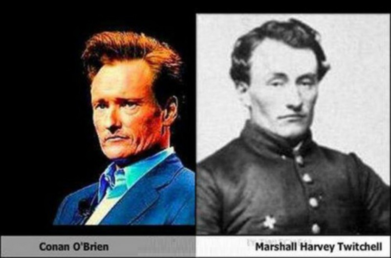Conan O'Brien and Marshall Harvey Twitchell-15 Celebrities Who Look Like People From Past