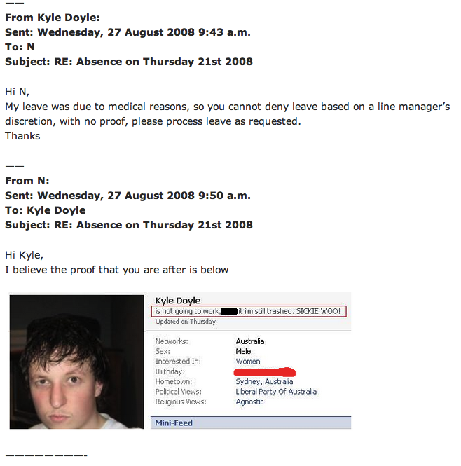 Status Message Got Him fired-15 Times Employees Got Fired By Their Boss