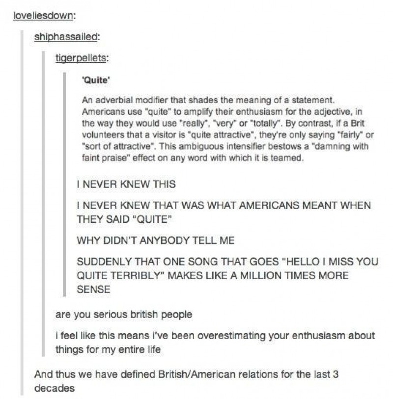 Another Case of US English vs. British English-15 Times Americans Confused Everyone On Tumblr