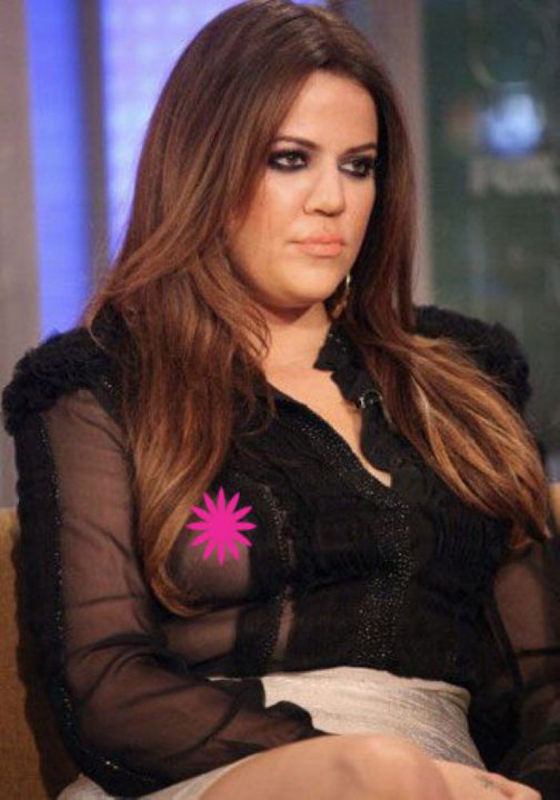 Khloe Kardashian's See-Through Blouse-Top 15 Worst Celebrity Wardrobe Malfunctions