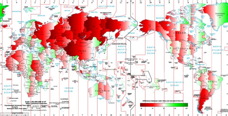 Map that Shows Difference Between Solar Time and Standard Time-15 Maps That Will Change The Way You See The World