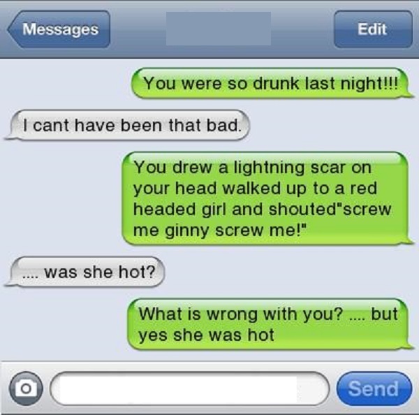 You Are Not a Wizard, Drunk Man!-15 Funniest 'The Morning After Hangover' Texts 