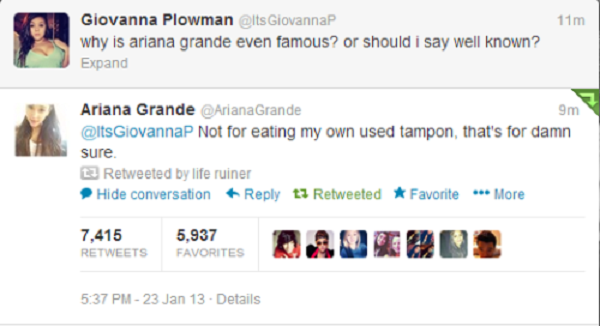 Ariana Grande Vs. Giovanna Plowman-15 Hilarious Twitter Comebacks Ever
