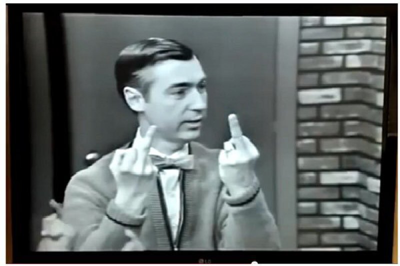 Mr. Rogers Flipping The Bird-15 Images That Will Ruin Your Childhood Forever