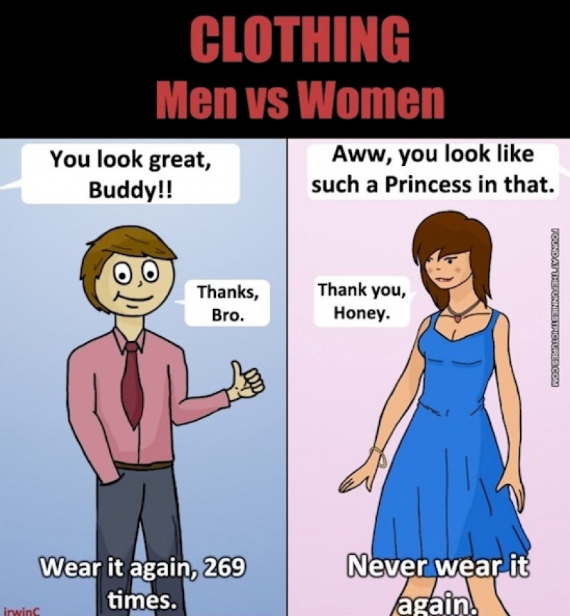 Dressing sense-15 Hilarious Differences Between Men And Women