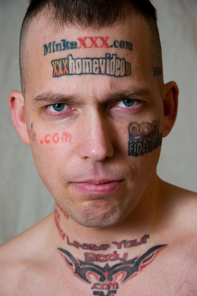 porn Website Logos as Tattoos-15 People With Terrible Face Tattoos