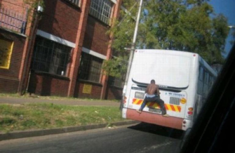 Hang There Like Spider Man Until It's Payday Again-15 Most Awkward Public Transport Pictures