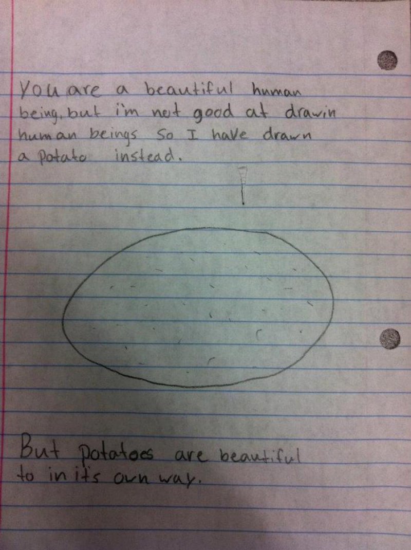Potatoes are Beautiful Too-15 Hilarious Notes Ever Caught By Teachers