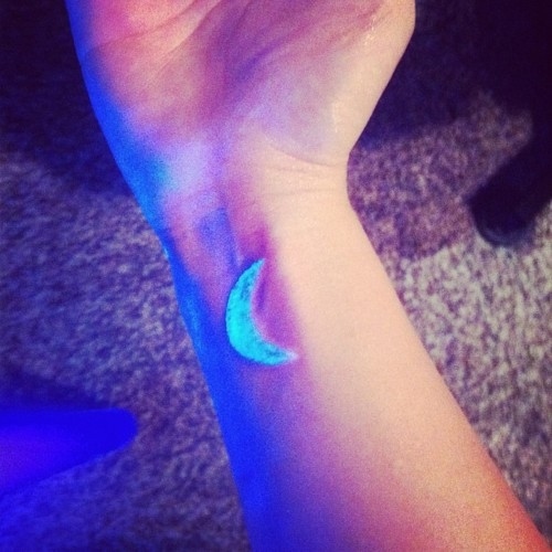 Crescent-moon-15 Amazing White Ink Tattoos That You Need To Check Right Now