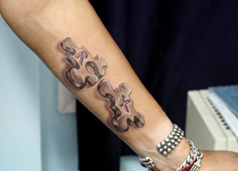 Tattoo of Puzzles Instep Foot