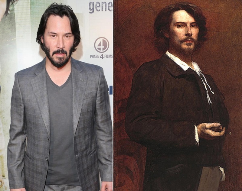 Keanu Reaves and Louis-Maurice Boutet de Monvel-15 Celebrities Who Look Like People From Past