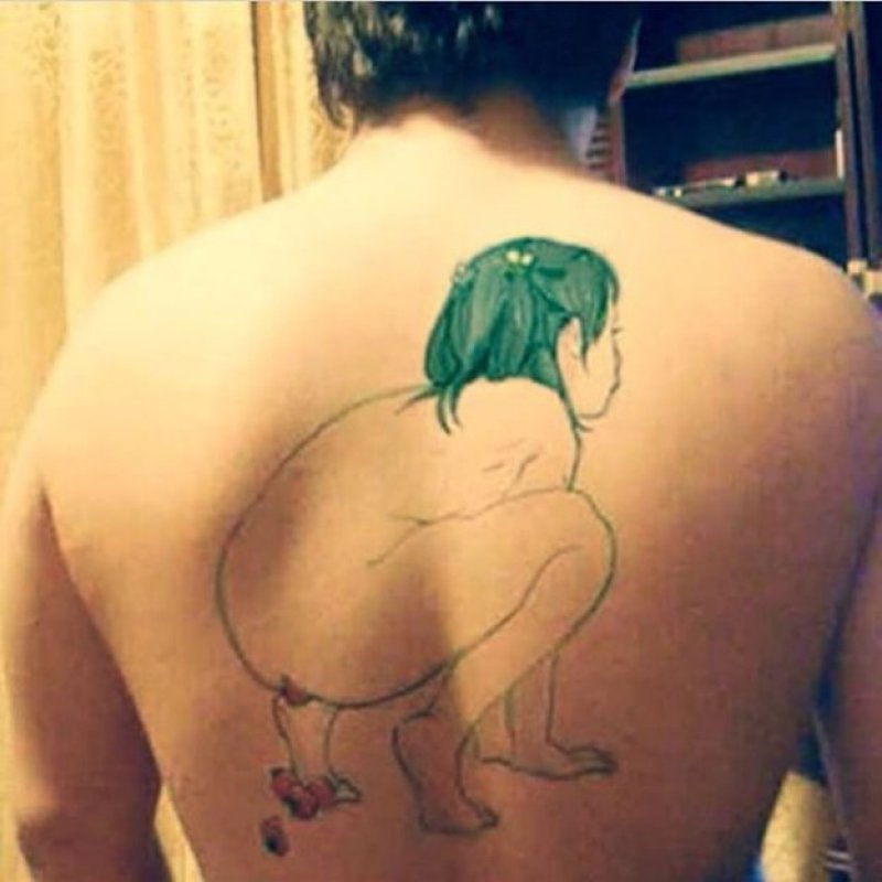 Disgusting Pooping Tattoo -15 Most Inappropriate Tattoos Ever 