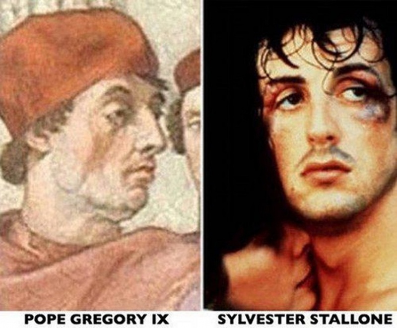 Sylvester Stallone and Pope Gregory IX-15 Celebrities Who Look Like People From Past