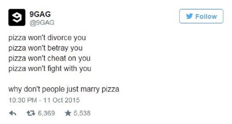 Pizza and Single People are Always Connected-15 Funniest Tweets About Single Life
