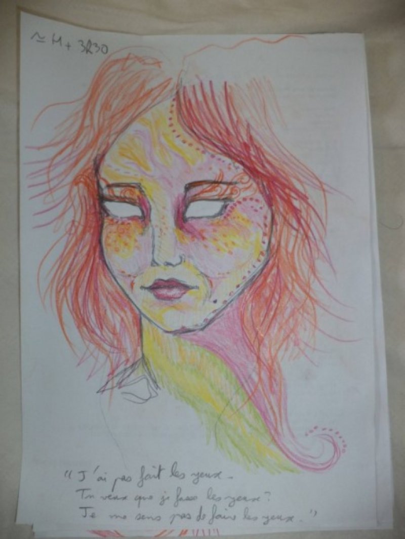 After 3 Hours and 30 Minutes-A Woman Draws Her Self Portraits During Her First Acid Trip