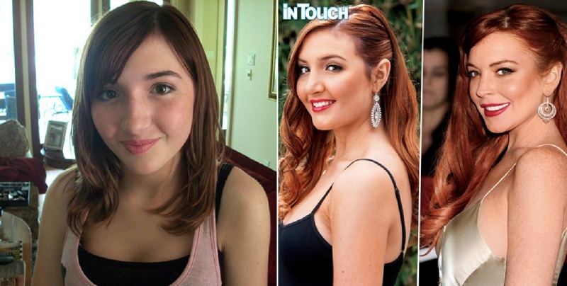 Ashley Horn (Lindsay Lohan)-15 People Who Had Plastic Surgery To Look Like Celebs