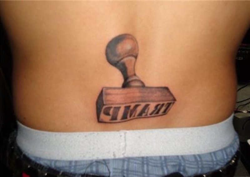 This tramp stamp tattoo too is more or less the... 