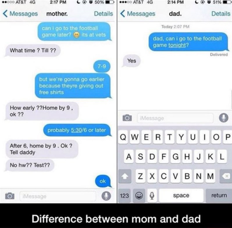 Liberty - Mom vs. Dad-15 Hilarious Differences Between Mom And Dad