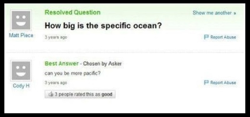 How Big is Specific Ocean?-15 Dumb Yahoo Questions That Will Make You Cringe
