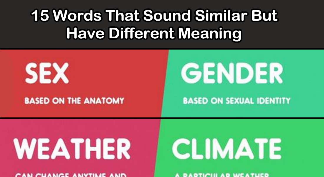 15 Words that Sound Similar but Have Different Meaning