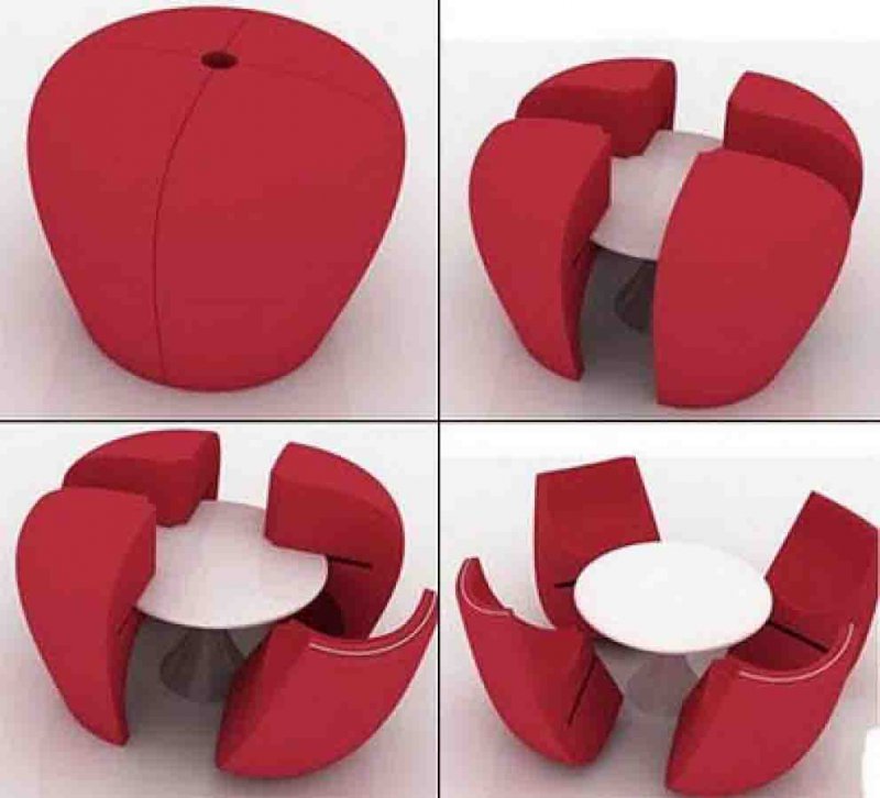 Hidden Table And Chairs-36 Strangest Gadgets That You Can Buy